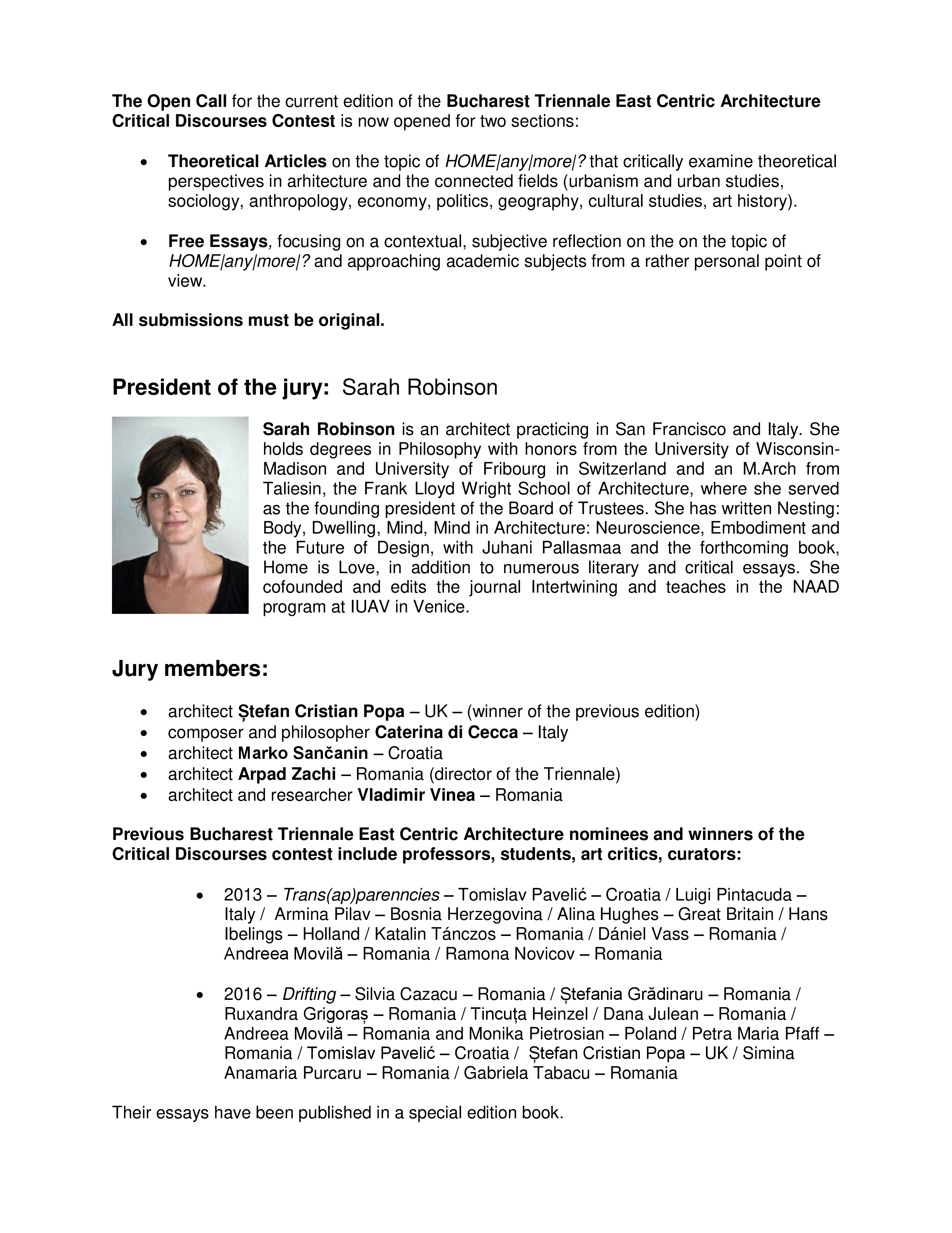 Pagina 2 - Bucharest Triennale CALL CRITICAL DISCOURSES 2019 