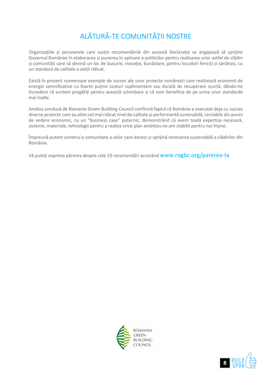 Pagina 8-Declaratie in 10 Puncte - RoGBC -  Pentru strategia nationala de renovare 
