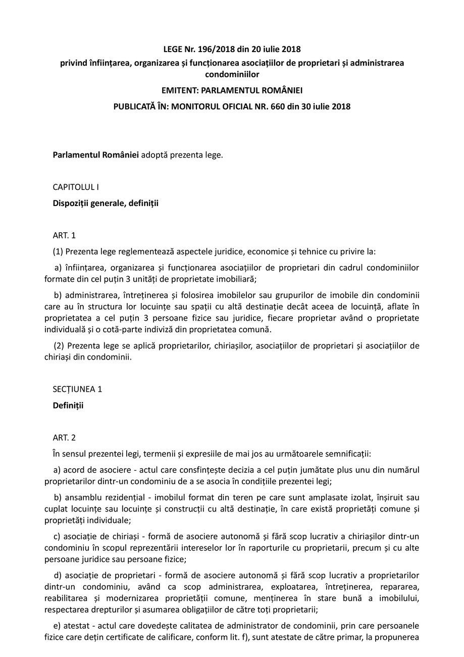 Pagina 1-LEGE Nr. 196/2018 din 20 iulie 2018 privind înființarea, organizarea și funcționarea...