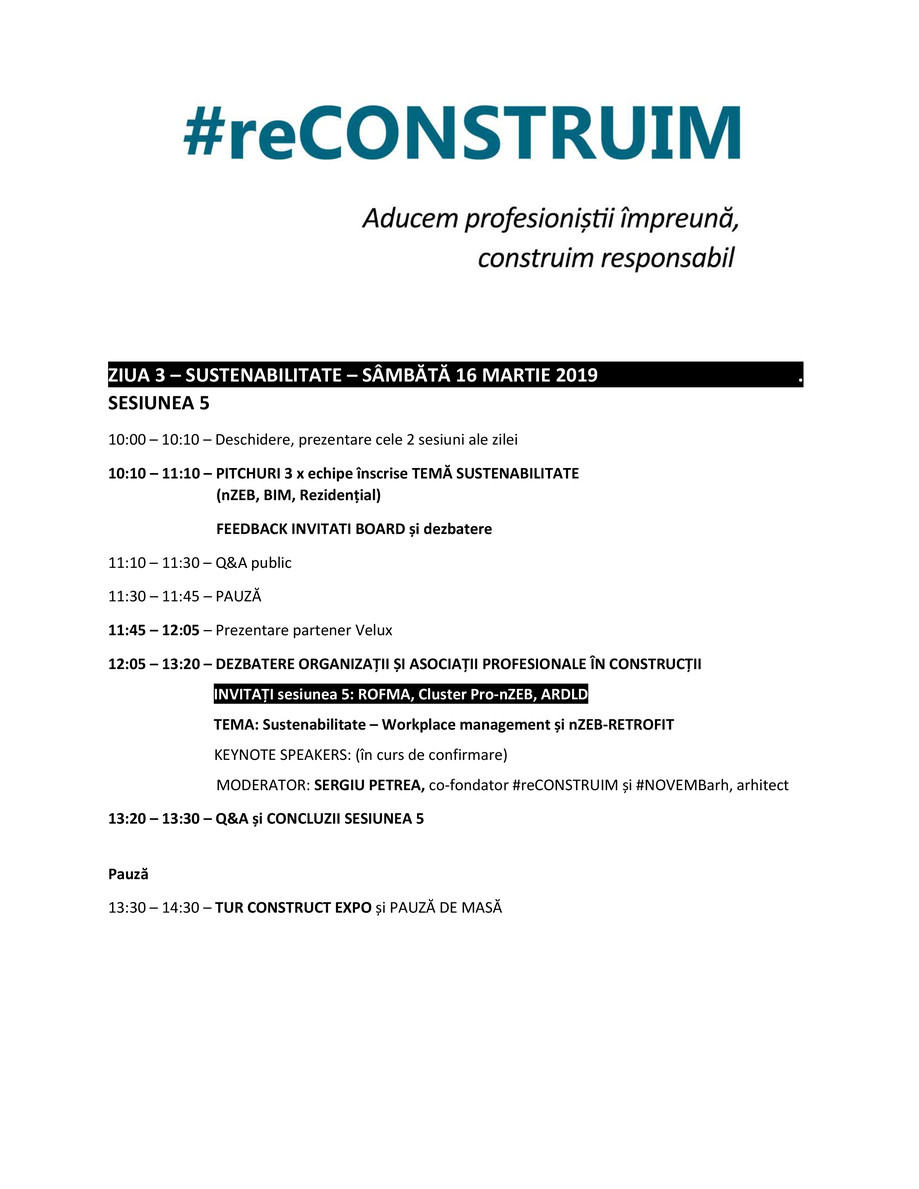 Pagina 5-Program #reCONSTRUIM 2019 