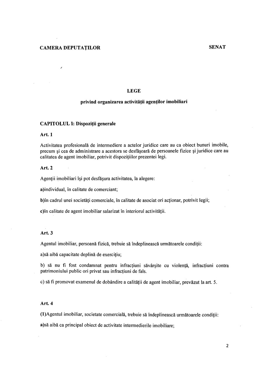 Pagina 1-Lege privind organizarea activitatii agentilor imobiliari 