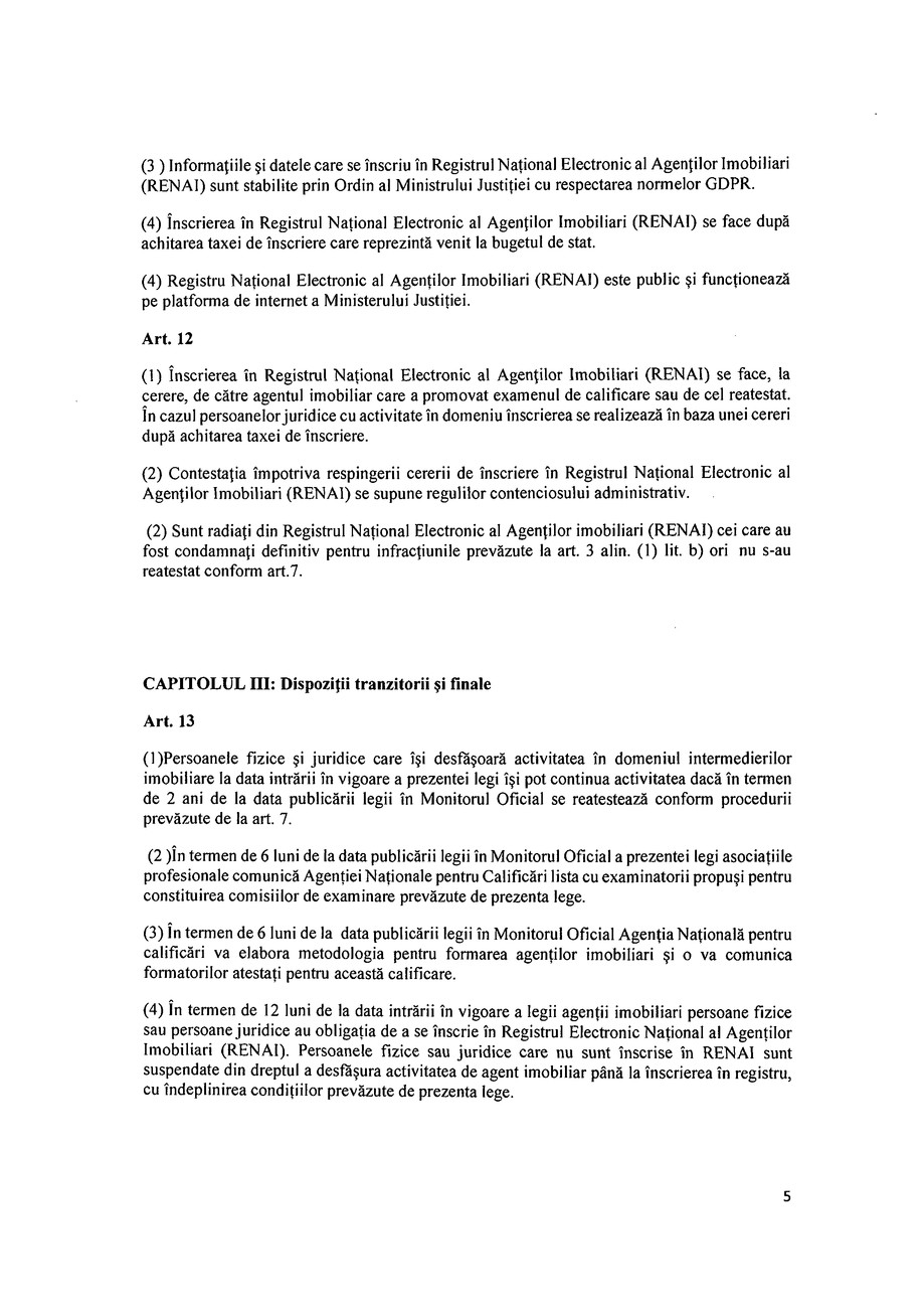 Pagina 4-Lege privind organizarea activitatii agentilor imobiliari 
