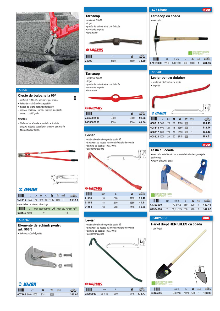 Pagina 48-CATALOG INDUSTRIAL UNIOR-TEPID 2025-2026 - SCULE PENTRU CONSTRUCTII 