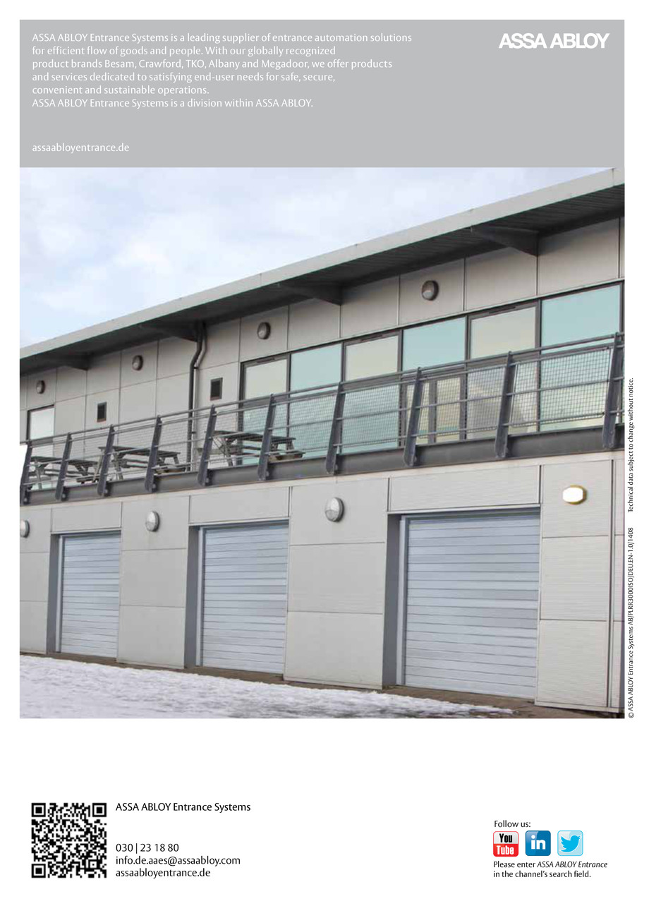 Pagina 8-Noua generatie de usi rapide - Albany RR 3000 ISO 