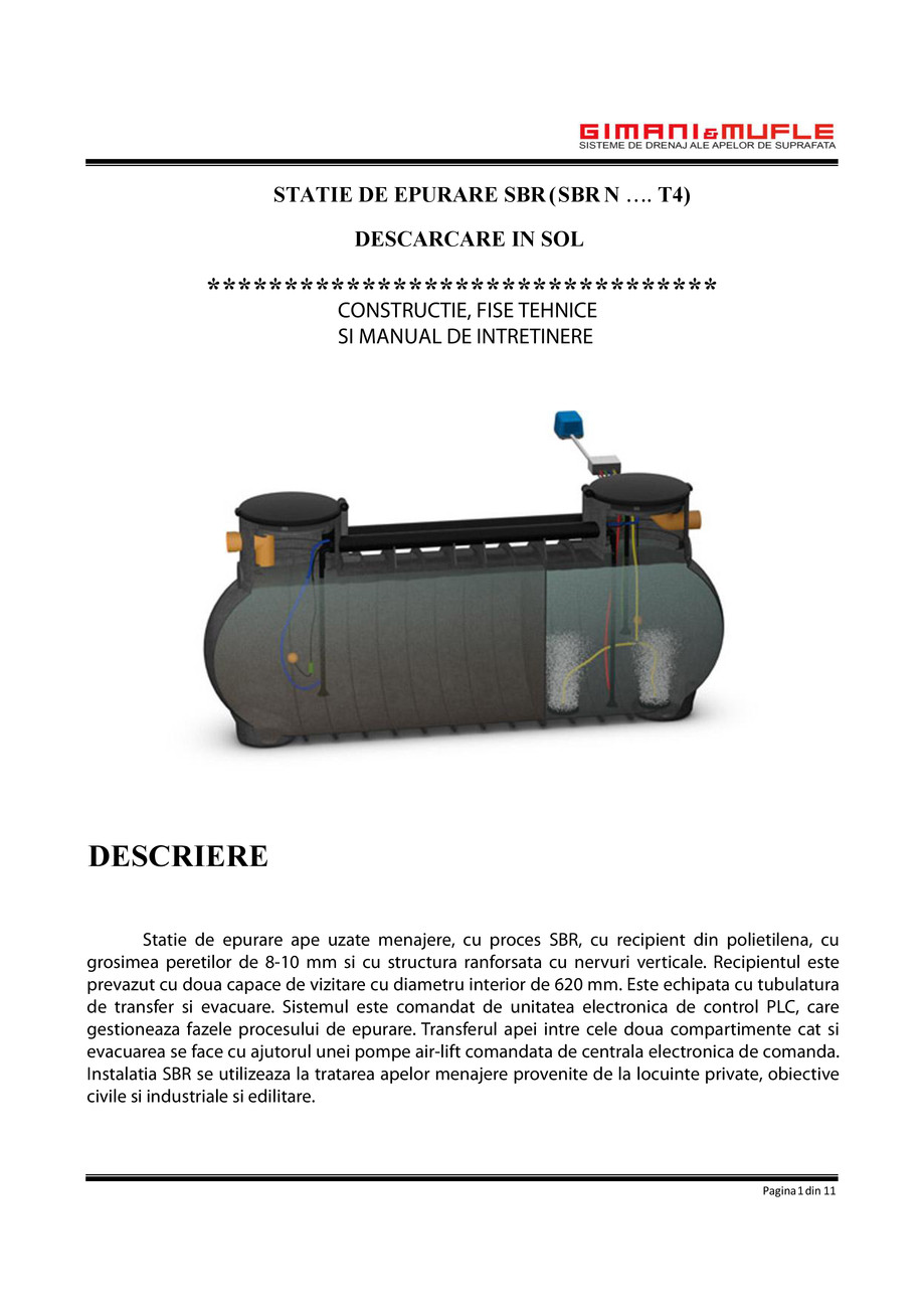 Pagina 1-Manual Tehnic SBR T4 