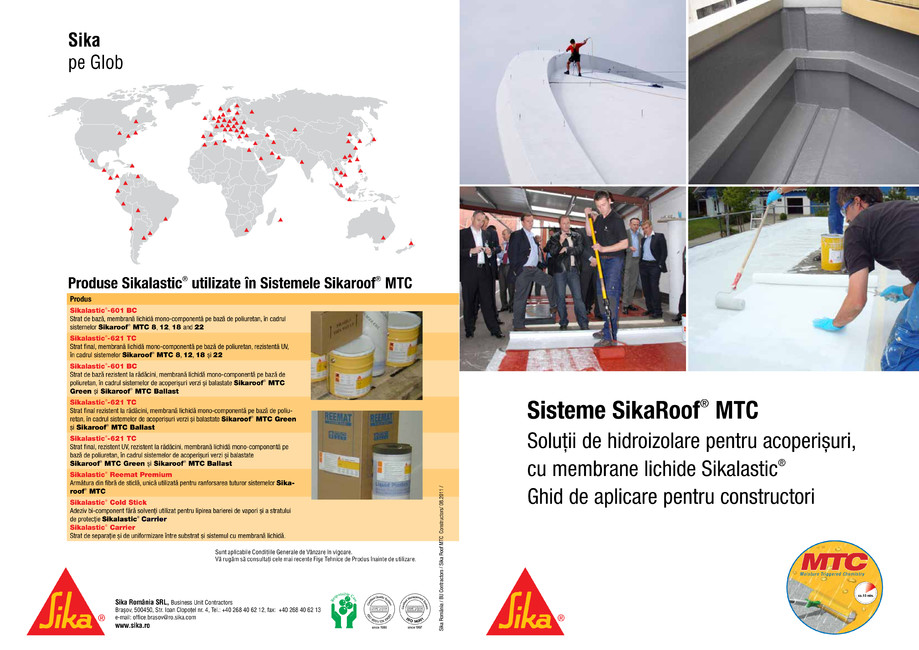 Pagina 1-Solutii de hidroizolare pentru acoperisuri, cu membrane lichide Sikalastic® - Ghid de aplicare...