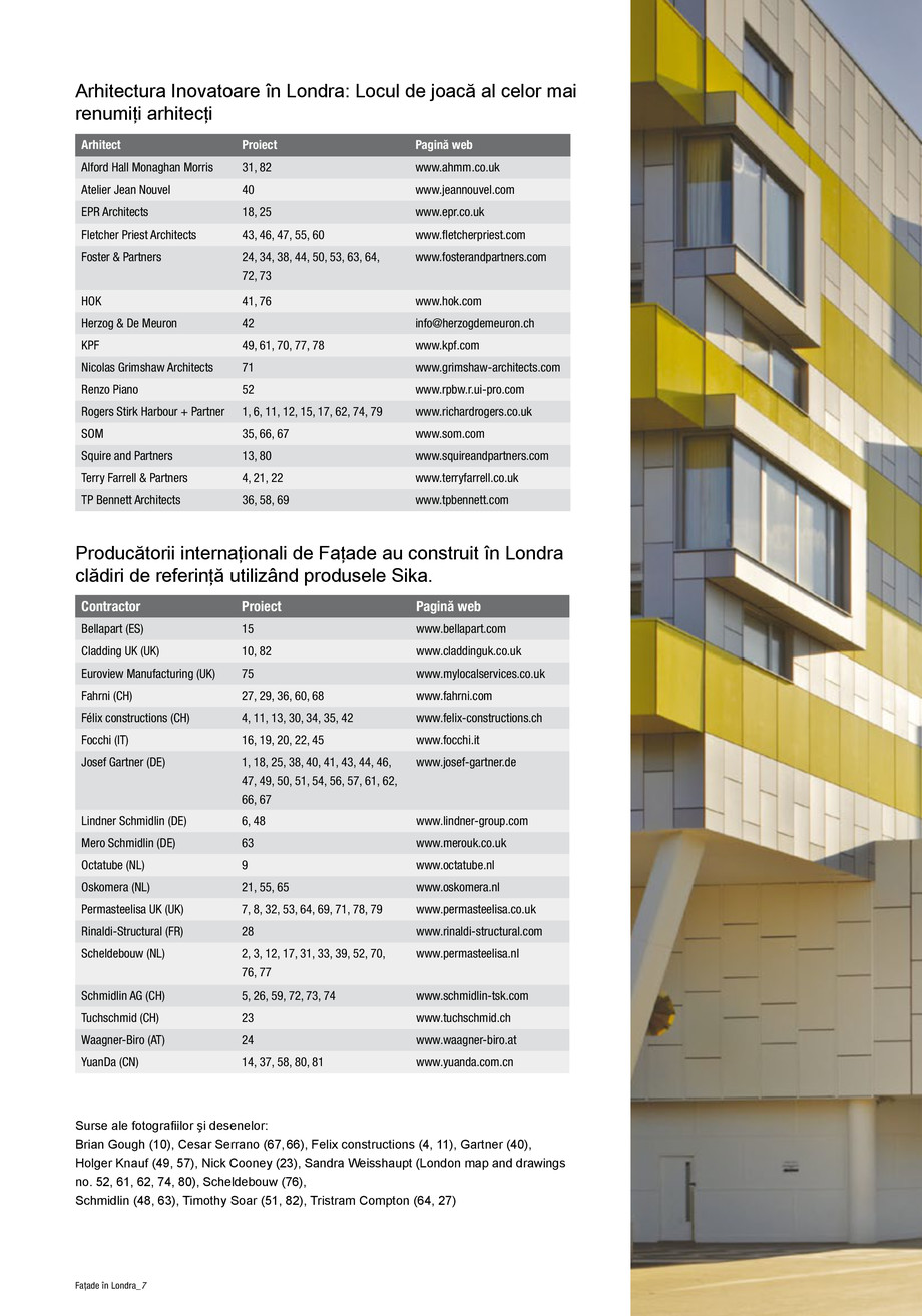 Pagina 3-Solutii Sika pentru fatade - 80 de proiecte de referinta din Londra 