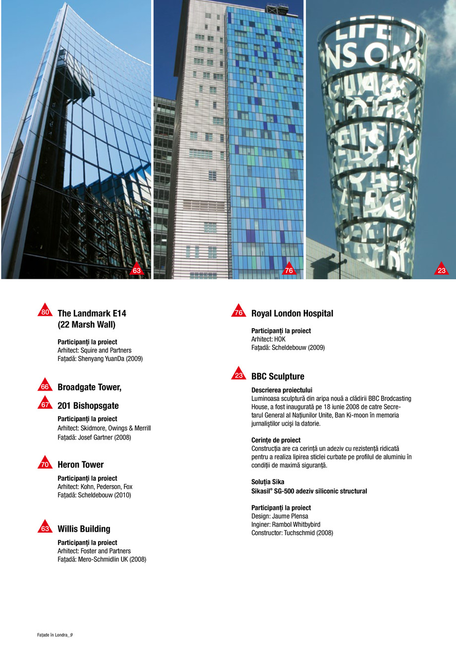 Pagina 5-Solutii Sika pentru fatade - 80 de proiecte de referinta din Londra 