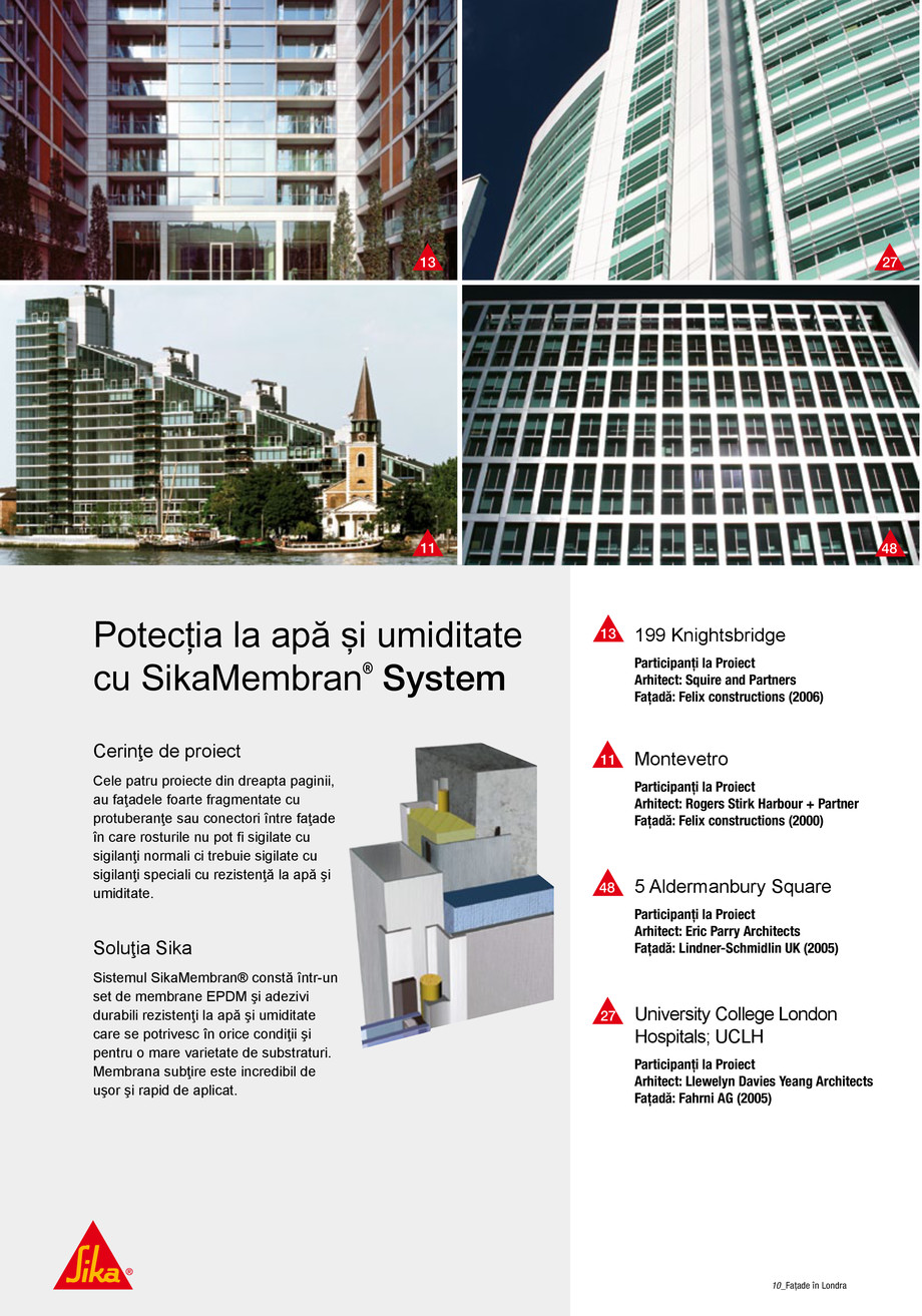 Pagina 6-Solutii Sika pentru fatade - 80 de proiecte de referinta din Londra 