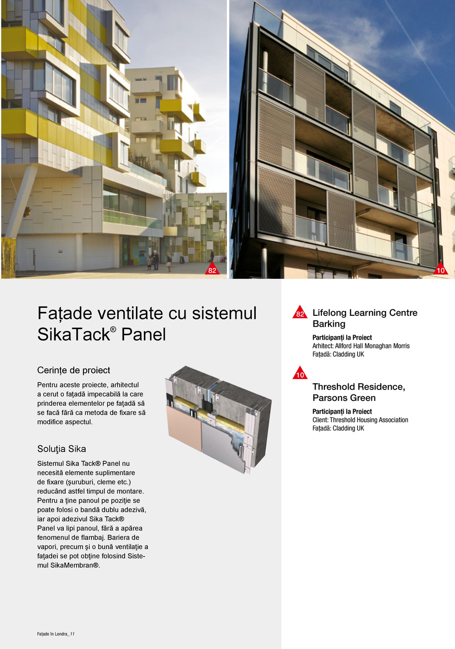 Pagina 7-Solutii Sika pentru fatade - 80 de proiecte de referinta din Londra 