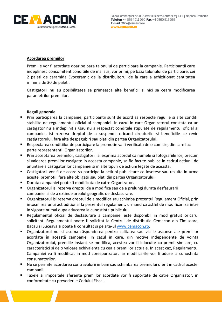 Pagina 2-Regulament campanie Construiesti inteligent si Cemacon te premiaza 