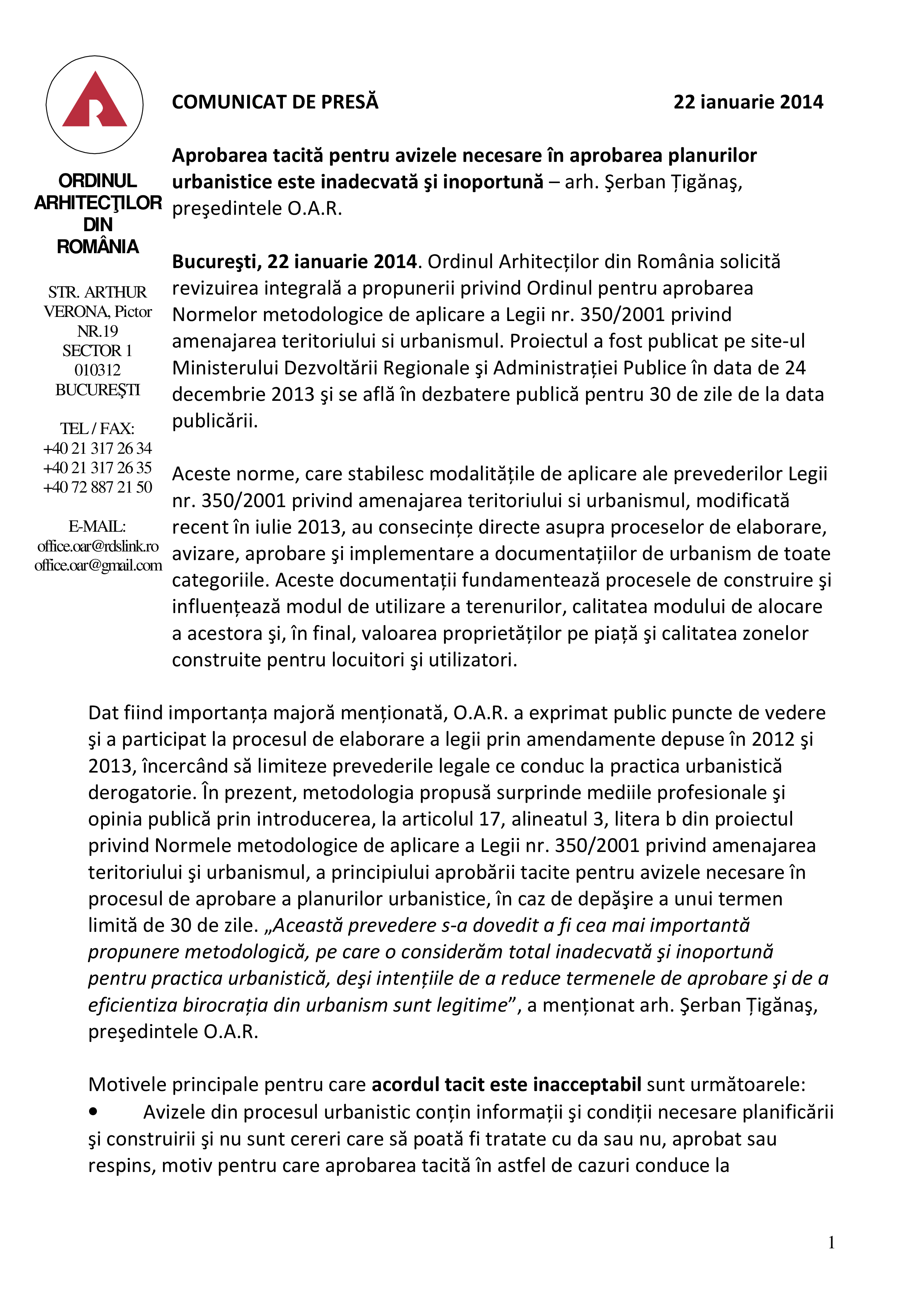 Pagina 1 - Comunicat de presa norme metodologice urbanism 
