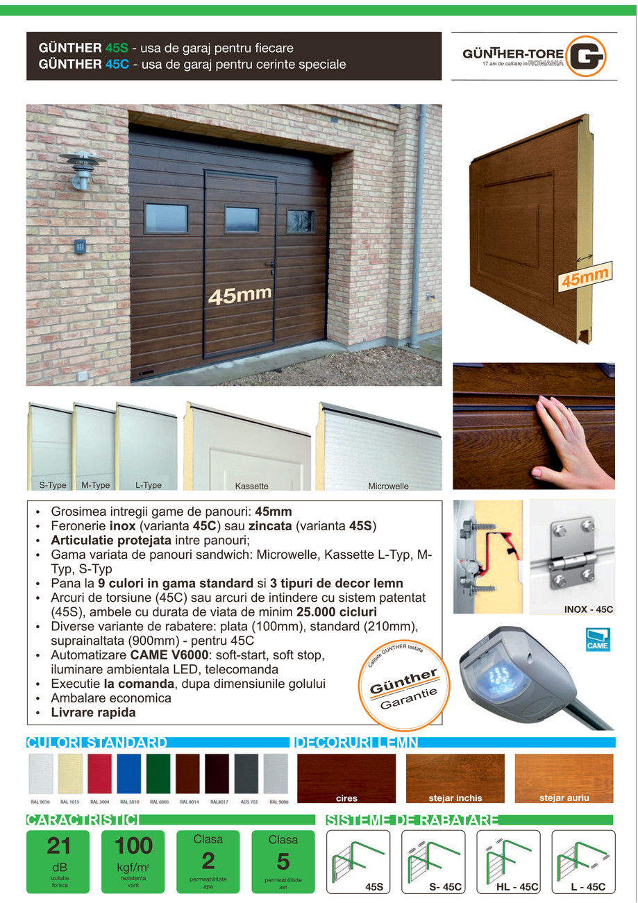 Pagina 1-Usa de garaj Gunther Tore 45S si 45C 