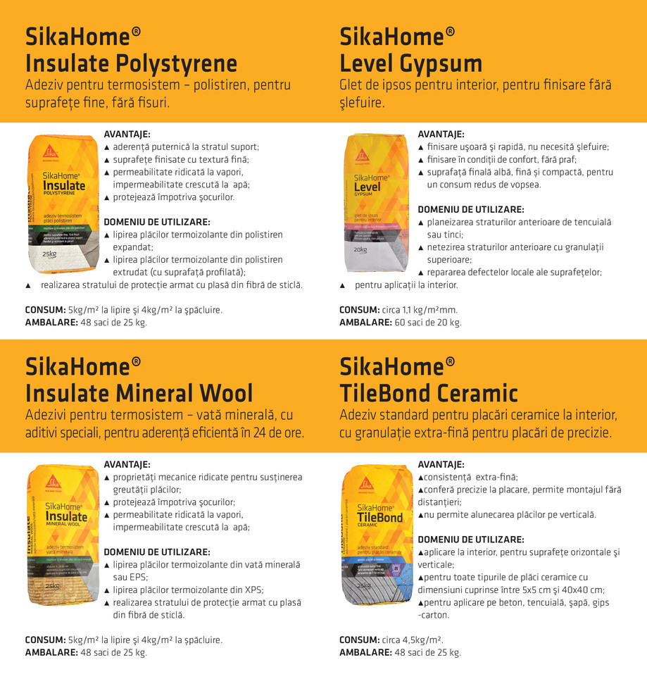 Pagina 2-SikaHome - Adezivi si mortare specializate pentru finisarea casei 