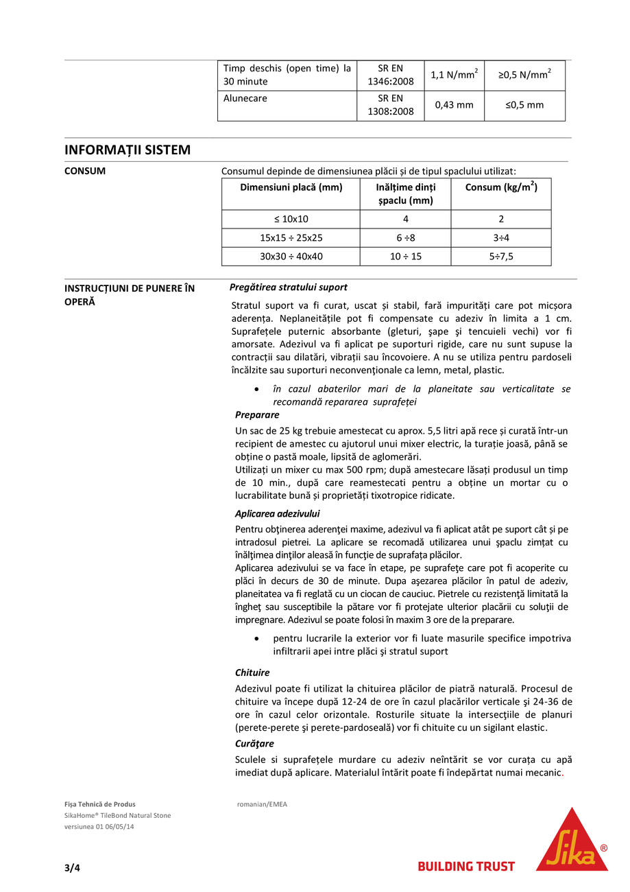 Pagina 3-Adeziv pentru piatra naturala SikaHome TileBond Natural Stone 