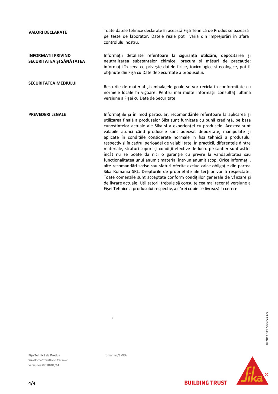Pagina 4-Adeziv pentru placari ceramice la interior SikaHome TileBond Ceramic 