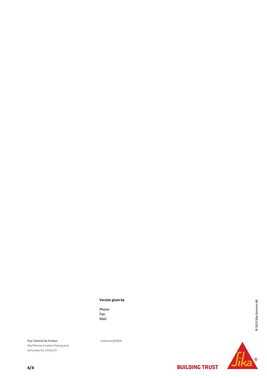 Pagina 4-Adeziv pentru termosistem cu polistiren SikaHome Insulate Polystyrene 