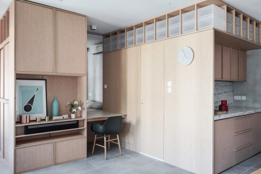 Reconfigurarea unui apartament din Hong Kong cu ajutorul mobilierului incastrat - Reconfigurarea unui apartament din Hong