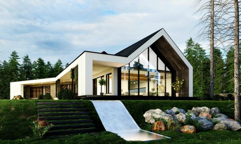 O casa in padure beneficiaza de gradini verticale - O casă în pădure beneficiază de grădini