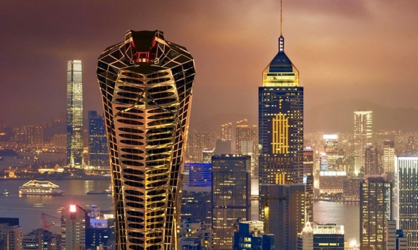Turnul Asian Cobra Tower - Ai lua cina in restaurantul din gura unei cobre gigantice? Arhitectul
