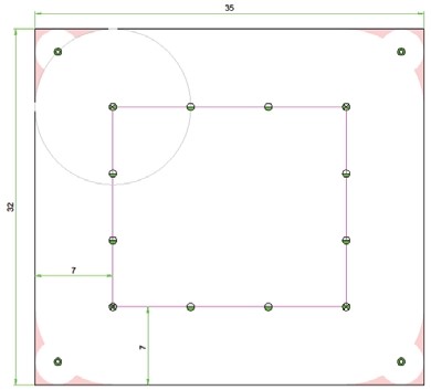 Fig 6 Sistem traversabil sau netraversabil centrat cu cablu inox perimetral si stalpi singulari pe colturi