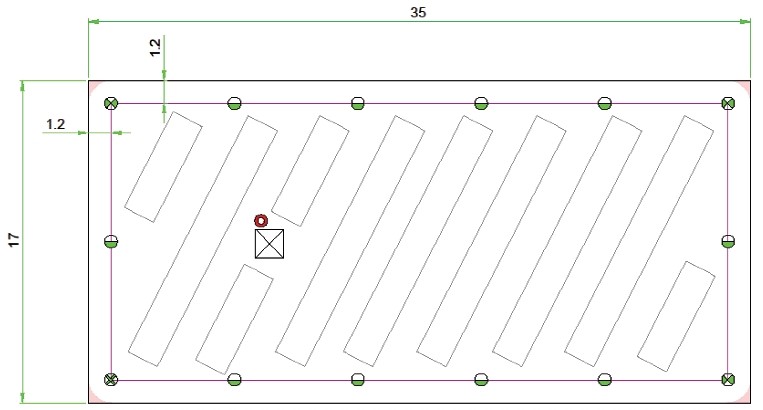 Fig 7 Sistem traversabil (distanta fata de margine < 2 5 m) cu cablu inox perimetral