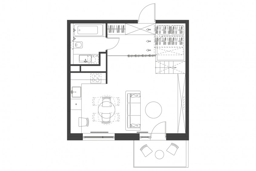 Planuri - Apartament de 35mp optimizat pentru un trai confortabil