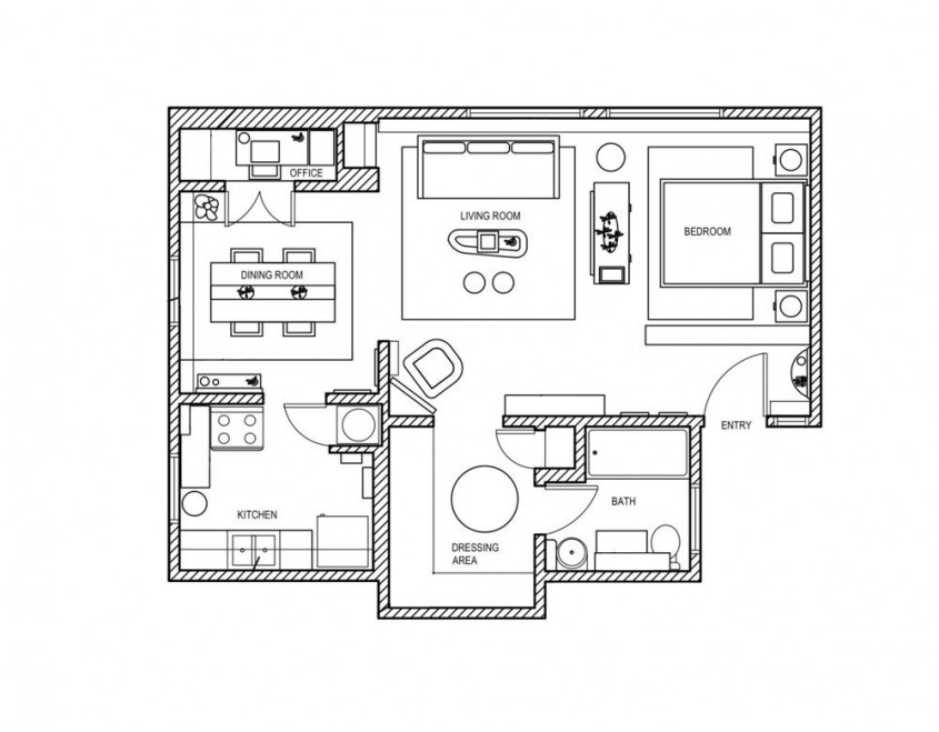 Planul apartamentului - Apartament elegant in West Hollywood