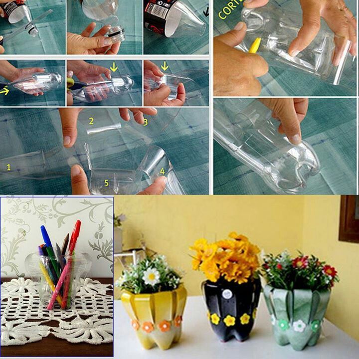 Ghivece de flori din sticle de plastic - Ghivece de flori din sticle de plastic