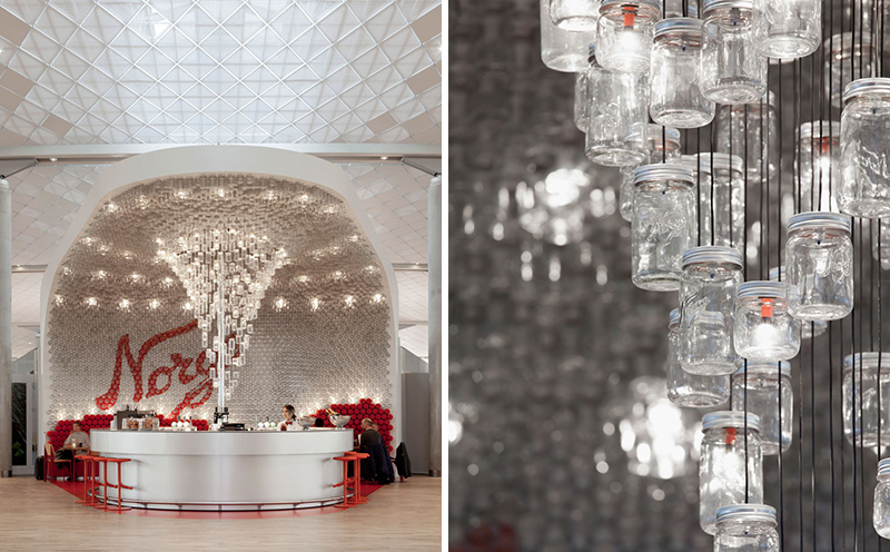 Peste 4 000 de borcane din sticlă folosite pentru pereții și tavanul unui bar - Peste