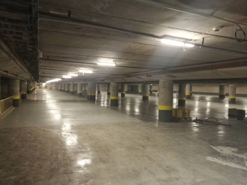Parcarea  reabilitata si uscata - Impremeabilizare parcare subterana Obor București 