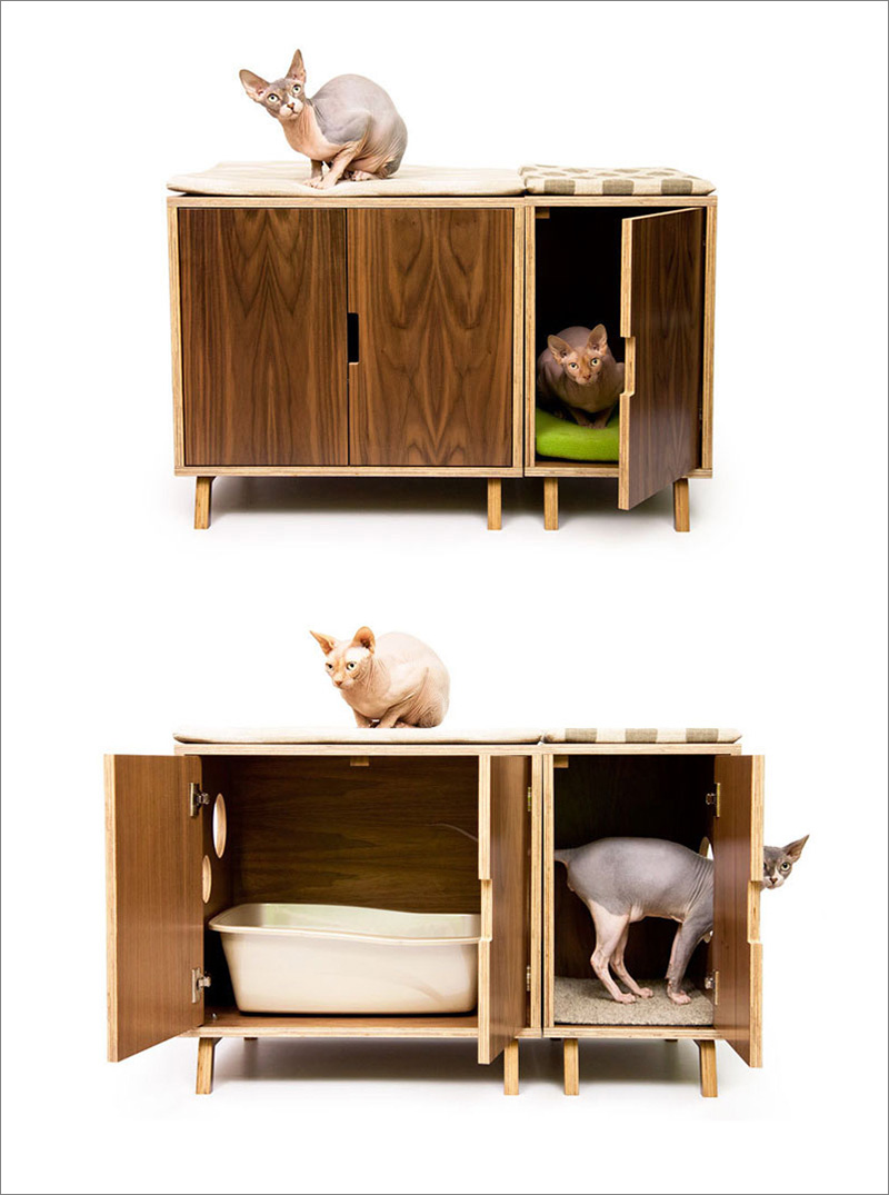 Dulăpioare moderne create pentru a ascunde cutia cu nisip a pisicii tale - Dulăpioare moderne create