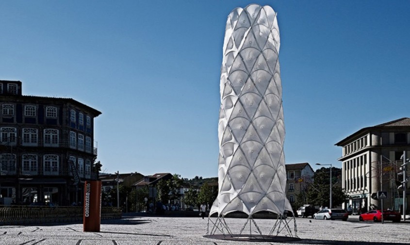 Hybrid Tower - Un turn realizat in intregime din material textil duce arhitectura usoara la un
