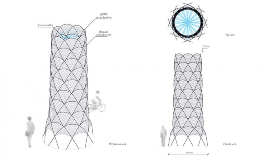 Planurile Hybrid Tower - Un turn realizat in intregime din material textil duce arhitectura usoara la