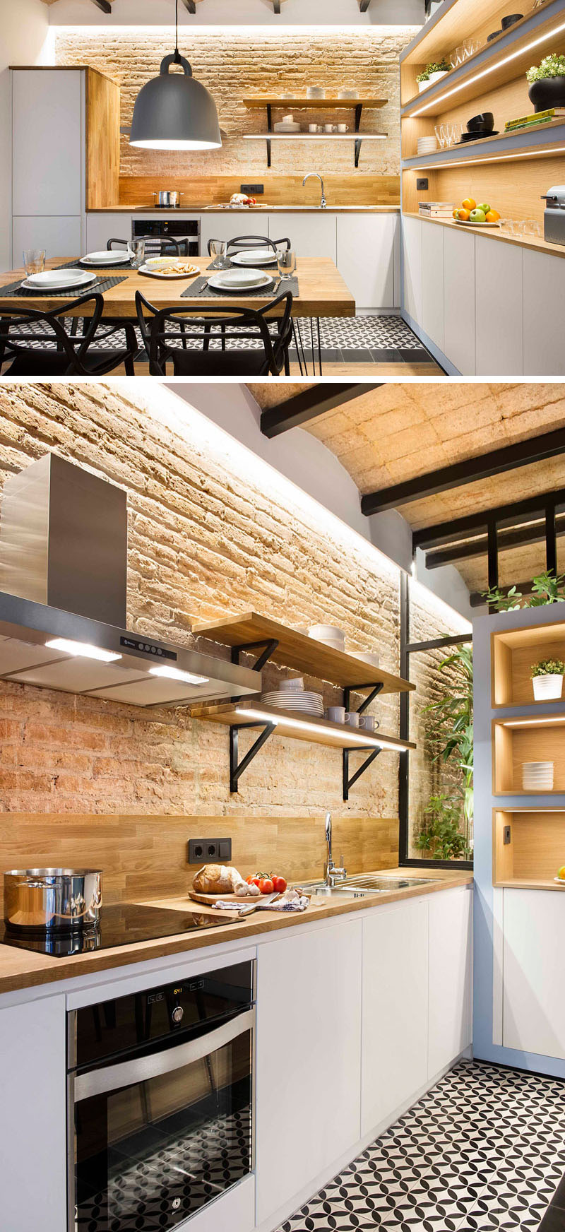 small-modern-apartment-kitchen-brick-wall-210317-338-04 - Un apartament cu interioare inspirate dintr-o casa de pe plaja