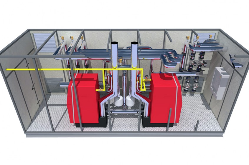 Desen Cabin Slim - Soluții de încălzire pentru instalare la exterior - centrale termice containerizate