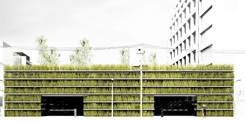 Concept pentru un spatiu de parcare inchis complet in vegetatie - Concept pentru un spatiu de