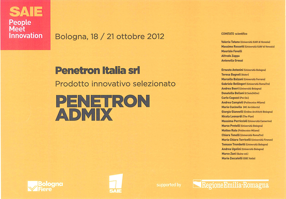 INNOVATION AWARD ITALIA - Penetron Admix