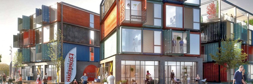 Complex de apartamente făcut din containere de transport maritim - Complex de apartamente făcut din containere
