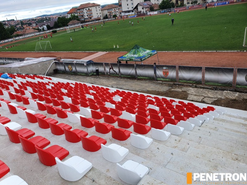 Tribunele dupa tratamentul cu sistemul Penetron - Reabilitarea tribunelor Stadionului Municipal Zalău