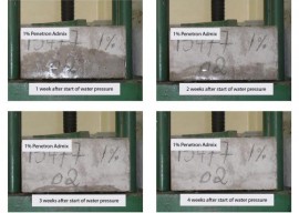 Penetron Admix dozaj 1% - Test sub presiune - Hidroizolatii si impermeabilizare pentru structuri din beton