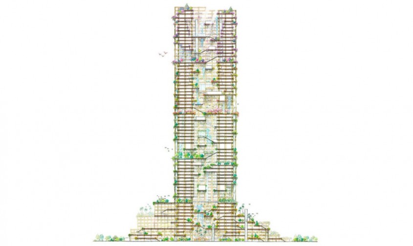 Turnul W350 - plan - Cel mai înalt zgârie-nori din lemn a fost prezentat publicului