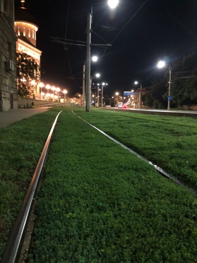 Peisaj de noapte - Linii de tramvai - Arad