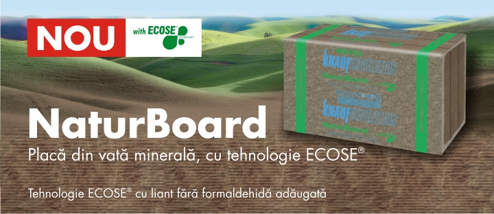 Tehnologia inovatoare ECOSE® de la Knauf Insulation acum si in vata minerala bazaltica - Tehnologia inovatoare
