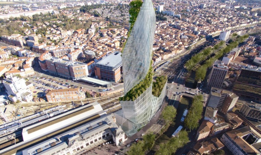 Turnul Occitanie - Copacii vor creste pe suprafata unui turn de birouri din Toulouse