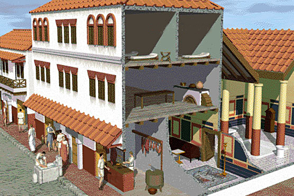 La etajele inferioare erau magazine sau localuri (foto: macanaz.wikispaces.com) - Insulae