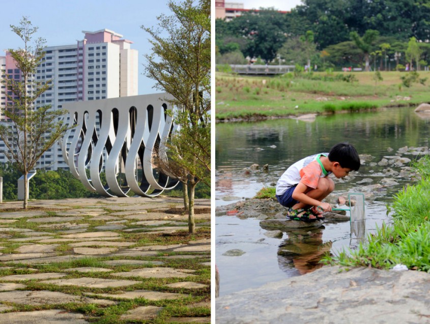 Canal din beton transformat - Vechi canal din beton transforma spatiul urban in Singapore