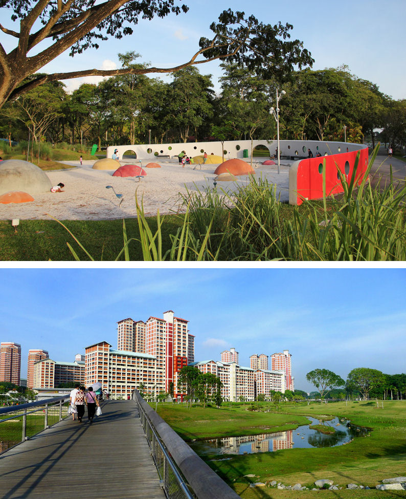 Canal din beton transformat - Vechi canal din beton transforma spatiul urban in Singapore