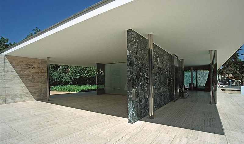 Minimalism pavilion Barcelona Ludwig Mies van der Rohe in 1929 (foto Creative Commons Wikipedia) - Minimalism