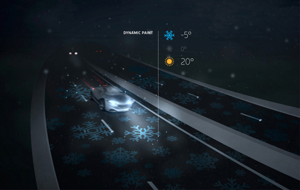Vopsea dinamica - Autostrada inteligenta foloseste iluminat interactiv pentru a comunica conditiile de drum